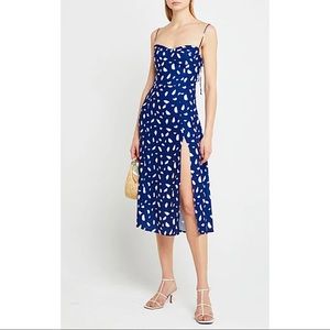 Few Moda Kourt Blue Leg Slit Midi Dress